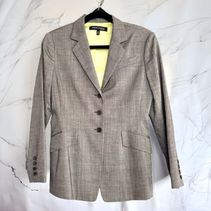 Anne Klein 3-Button Wool and Mohair Blazer in Beige Size 8P